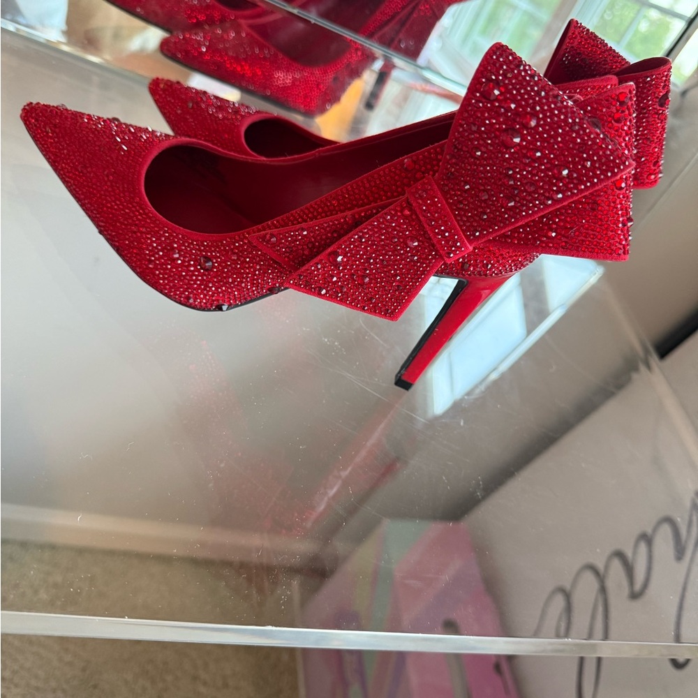 INC International Concepts Red Glitter Heels